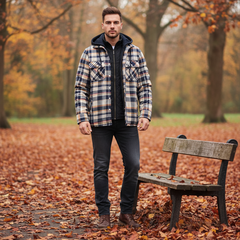 Zelda | Warm Plaid Button-Up Jacket for Men