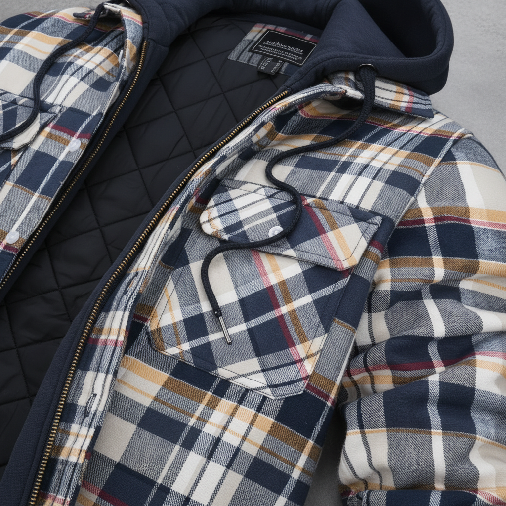 Zelda | Warm Plaid Button-Up Jacket for Men