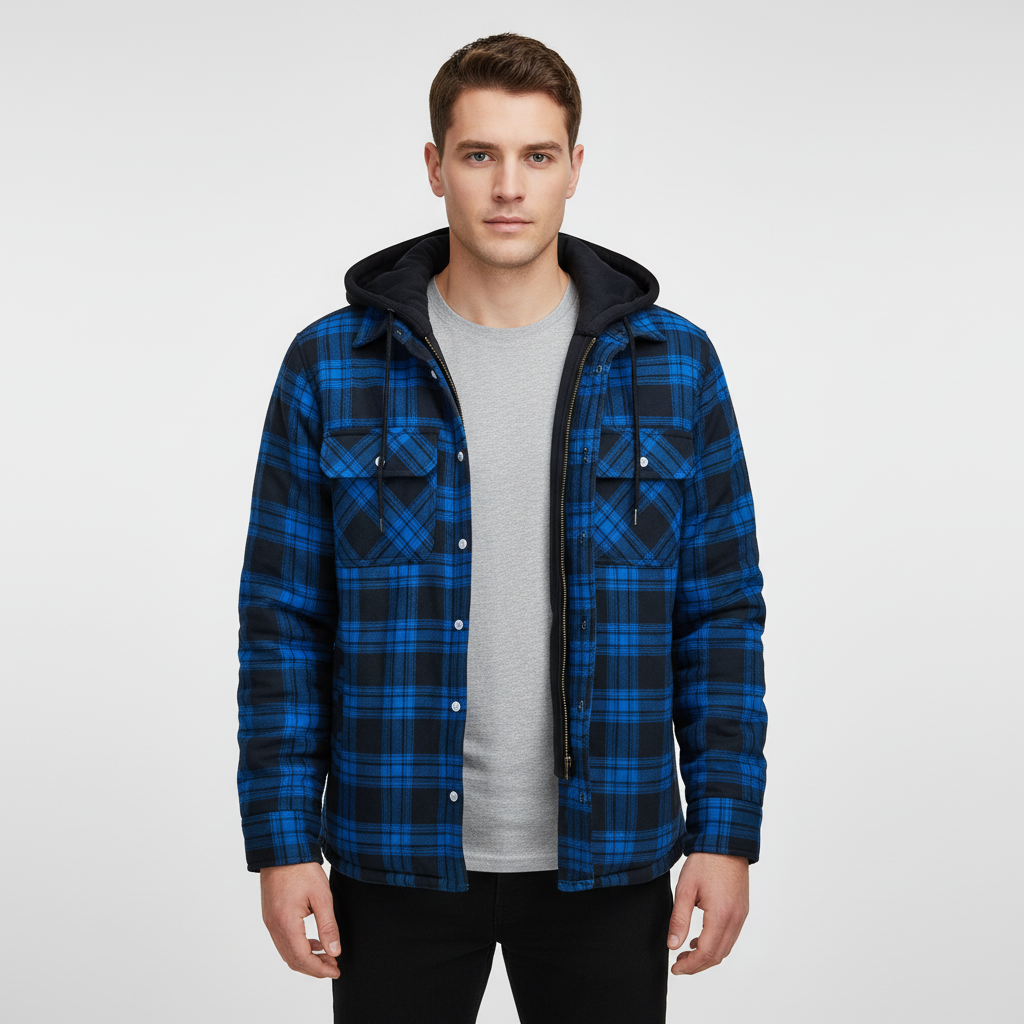 Zelda | Warm Plaid Button-Up Jacket for Men