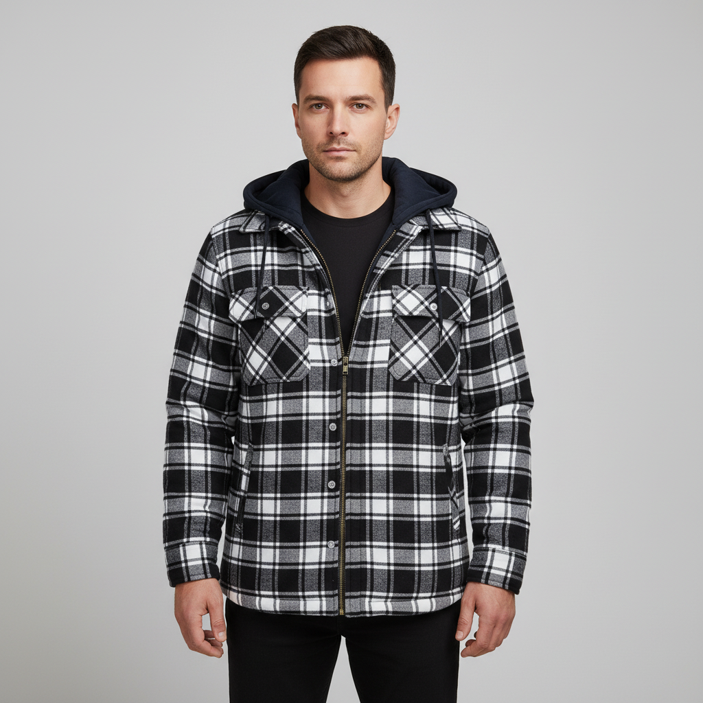 Zelda | Warm Plaid Button-Up Jacket for Men