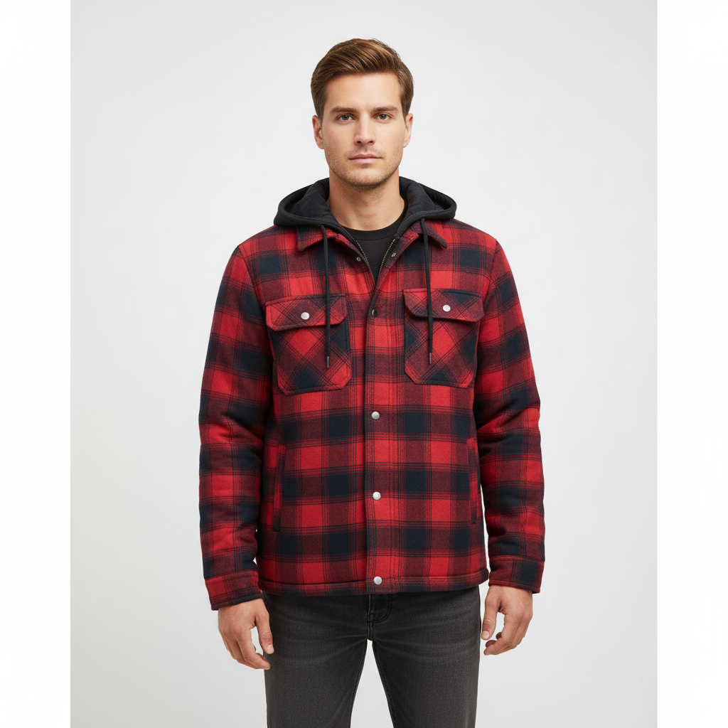 Zelda | Warm Plaid Button-Up Jacket for Men