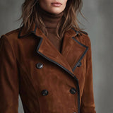 Vivienne | Long Double-Breasted Trench Coat for Women