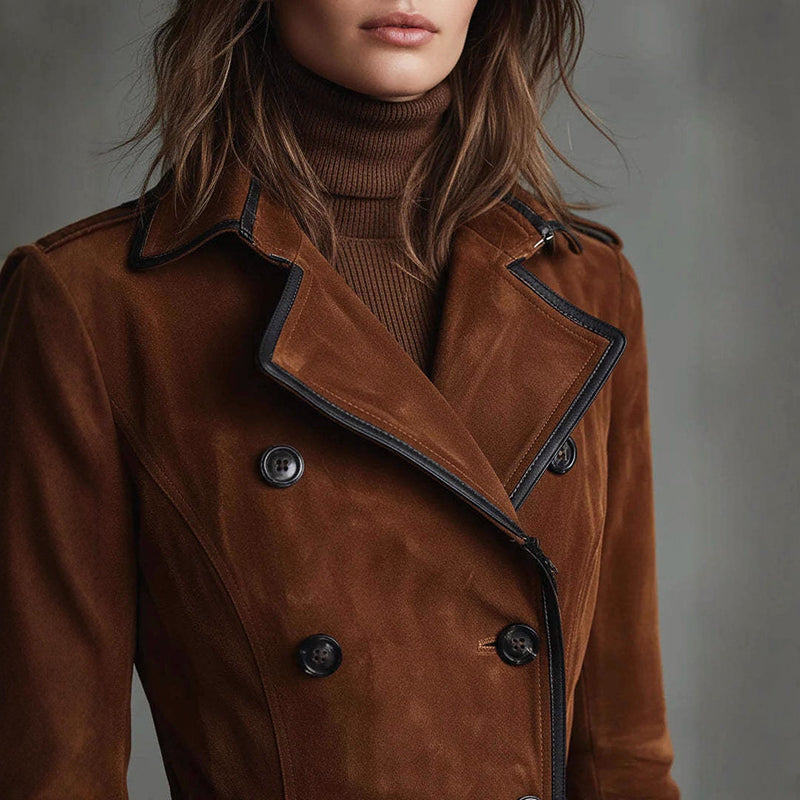 Vivienne | Long Double-Breasted Trench Coat for Women