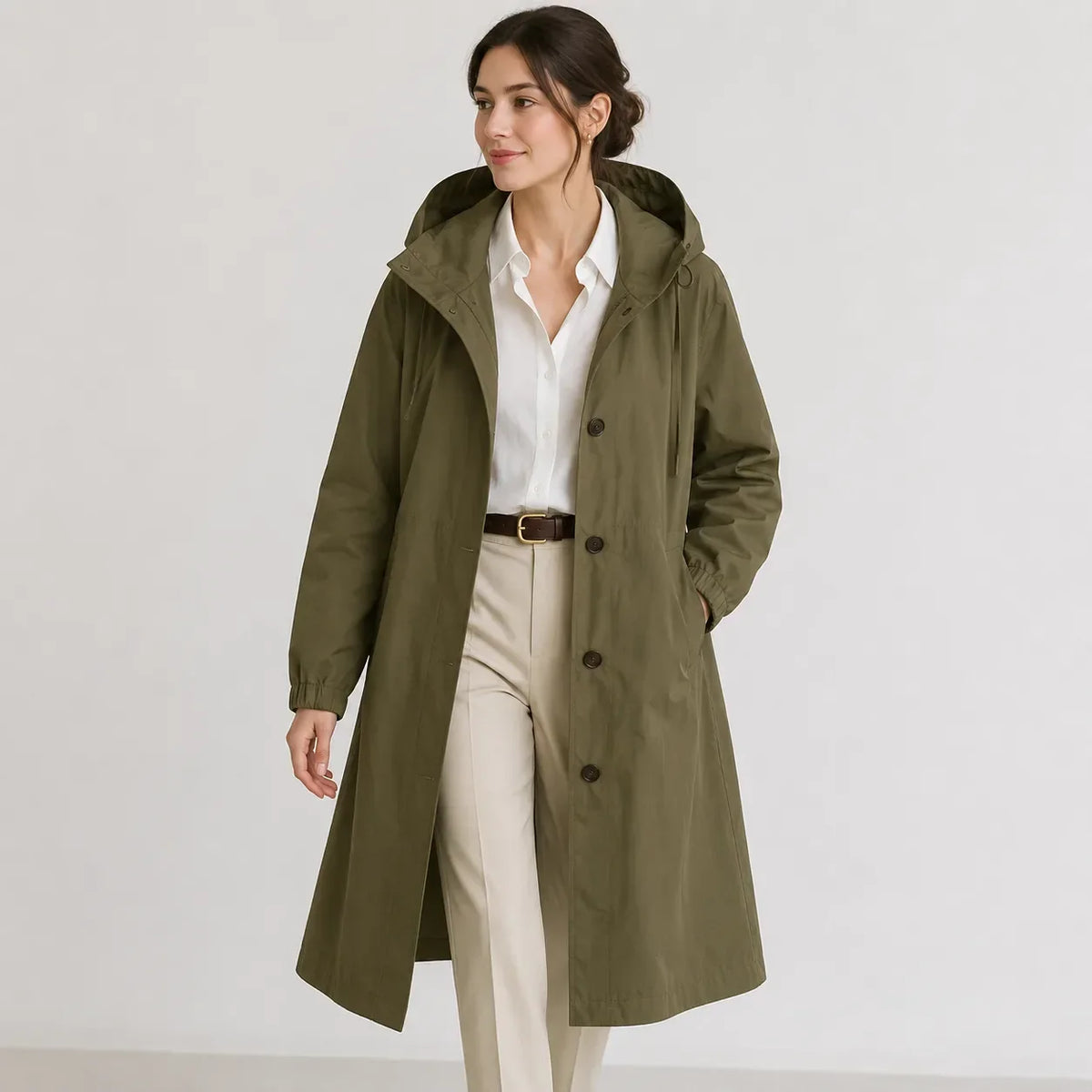 Hannah | Women's Hooded Water-Repellent Longline Coat