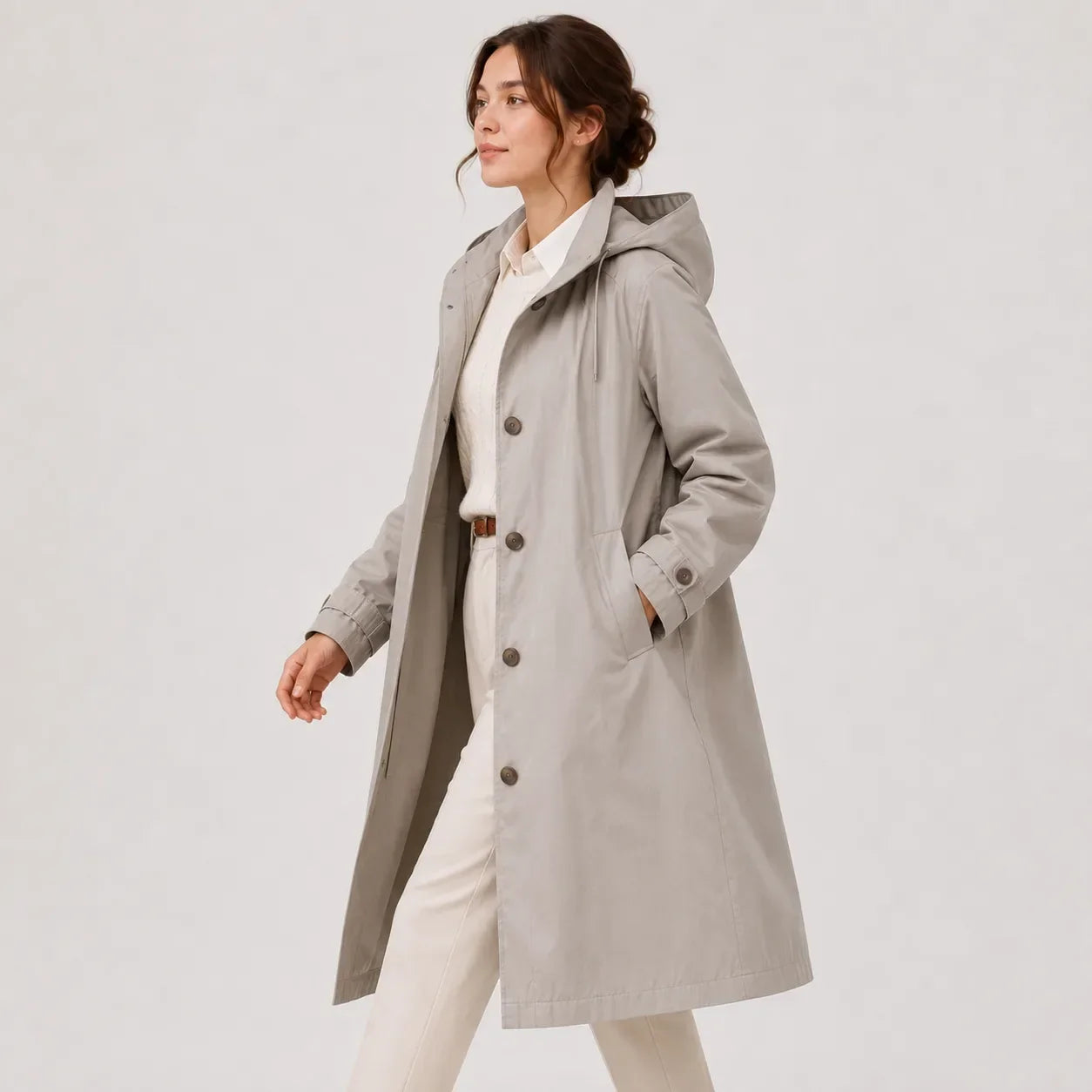 Hannah | Women's Hooded Water-Repellent Longline Coat
