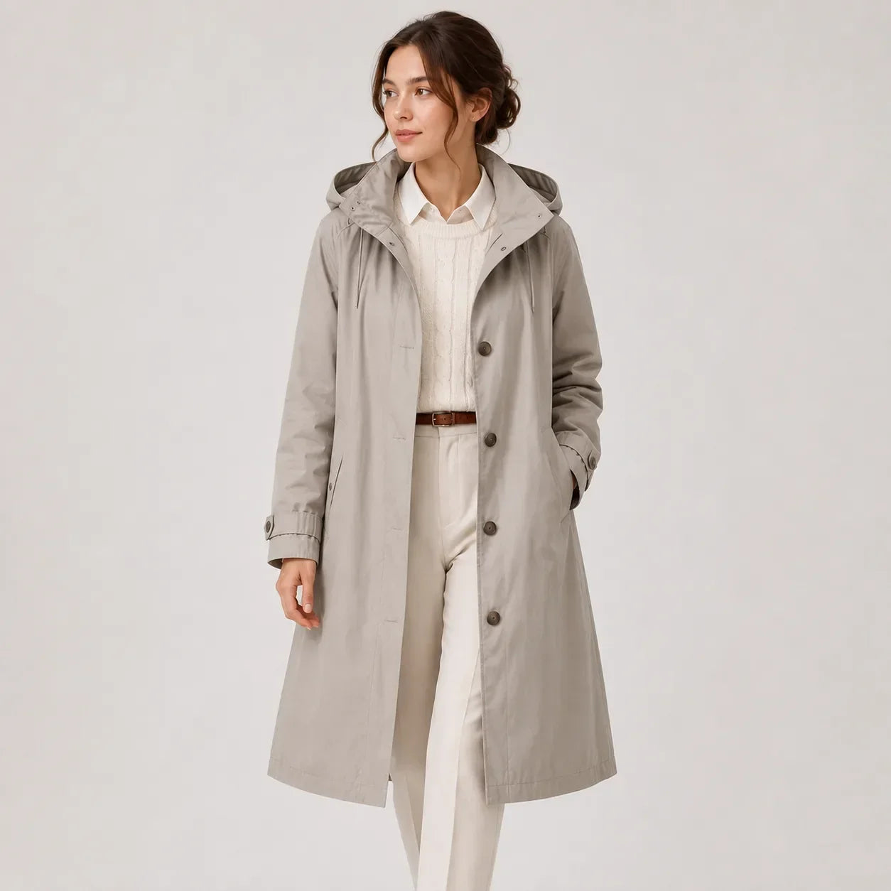 Hannah | Women's Hooded Water-Repellent Longline Coat