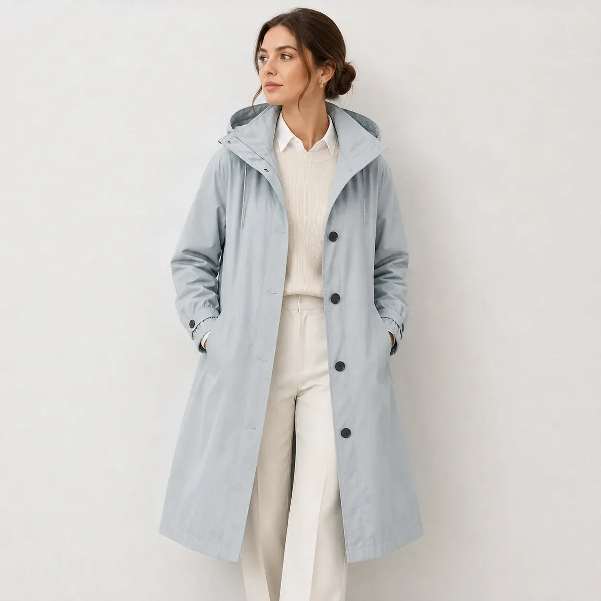 Hannah | Women's Hooded Water-Repellent Longline Coat