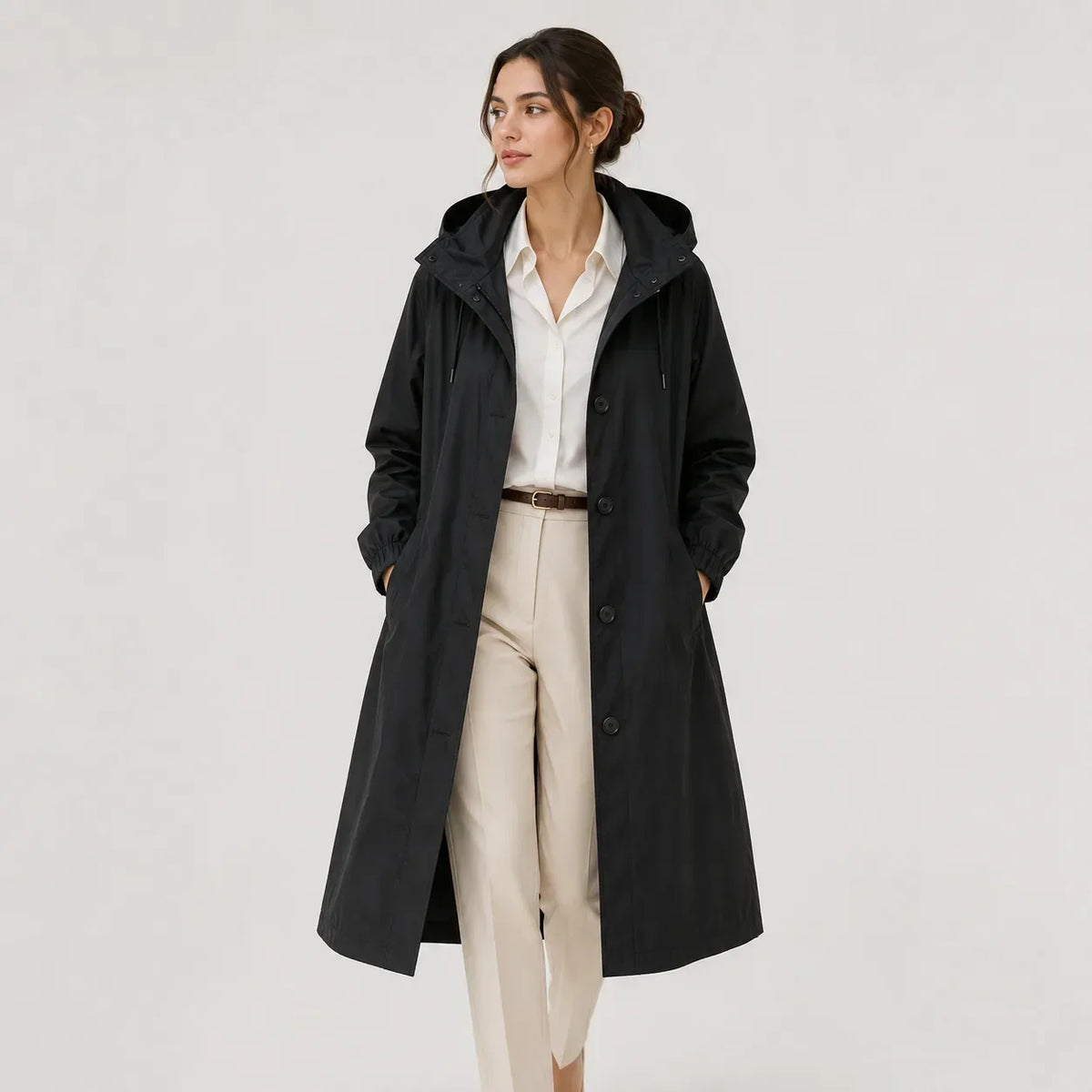 Hannah | Women's Hooded Water-Repellent Longline Coat