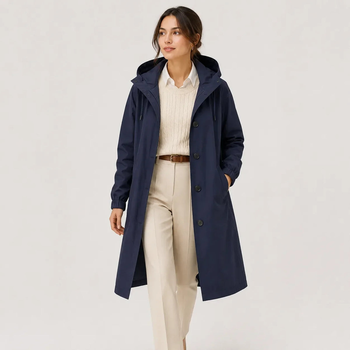 Hannah | Women's Hooded Water-Repellent Longline Coat