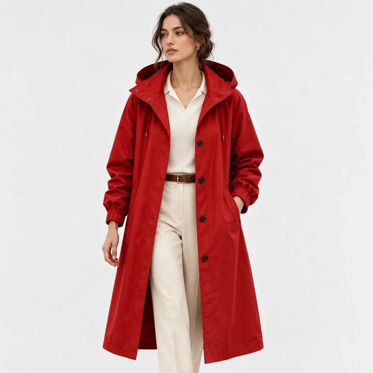 Hannah | Women's Hooded Water-Repellent Longline Coat