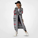 Daisy | Casual Long Cardigan with Striped Details