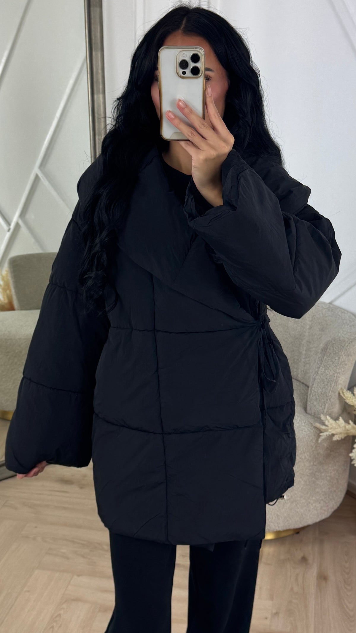 Daphne | Quilted Jacket with Tie Belt