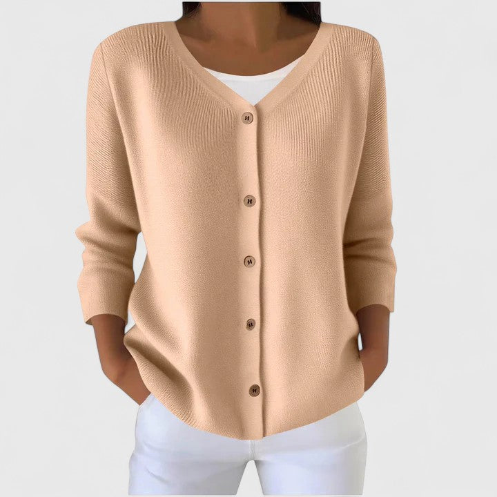Wanda | Elegant V-Neck Button-Down Cardigan