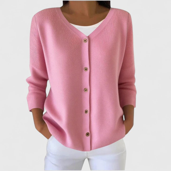 Wanda | Elegant V-Neck Button-Down Cardigan