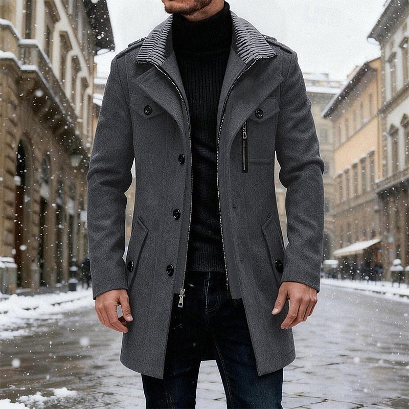 Dorothea | Men’s Tailored Trench Coat with Lapel Collar
