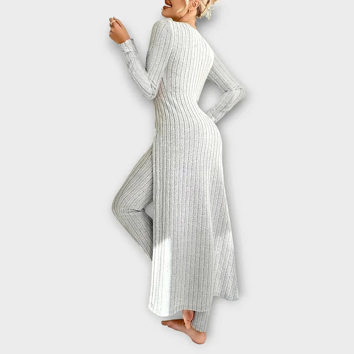 Bella | Casual Knit Dress with Side Slit and Leggings Set