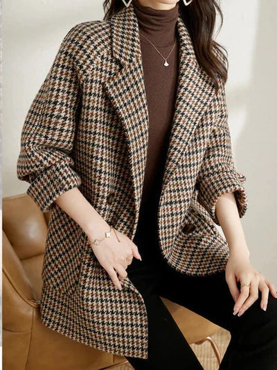 Barbara | Classic Long Plaid Womens Coat