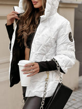 Avery | Women's Quilted Jacket with Hood & Textured Pattern