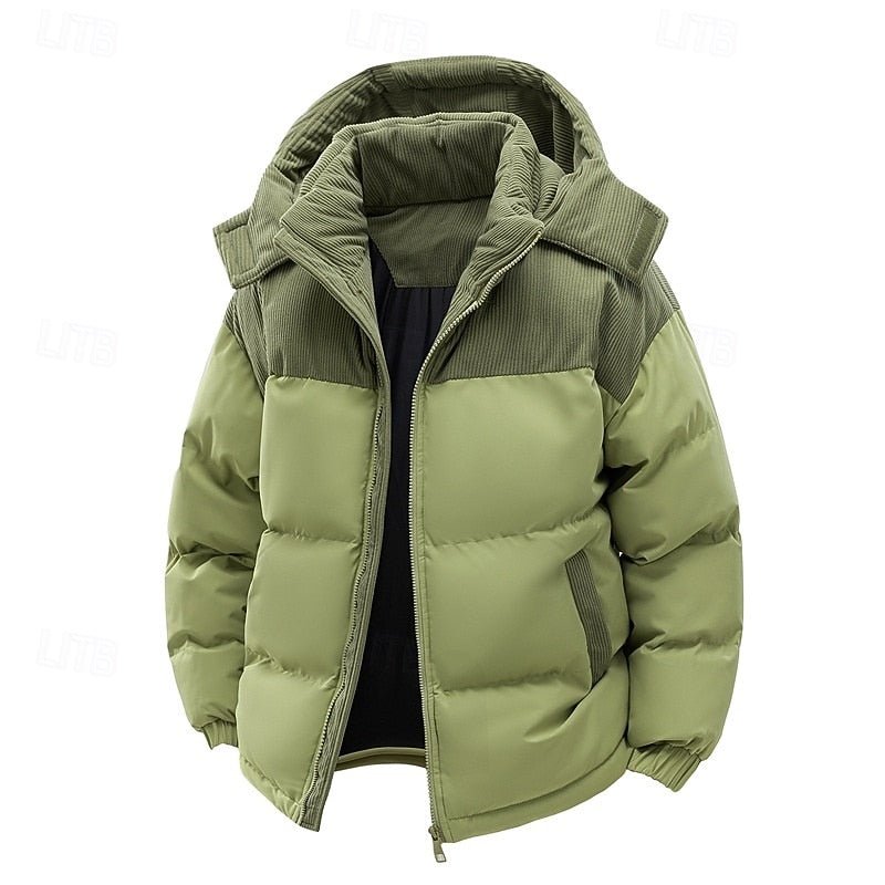 Annalise | Men's Hooded Puffer Jacket with Colour-Block Design