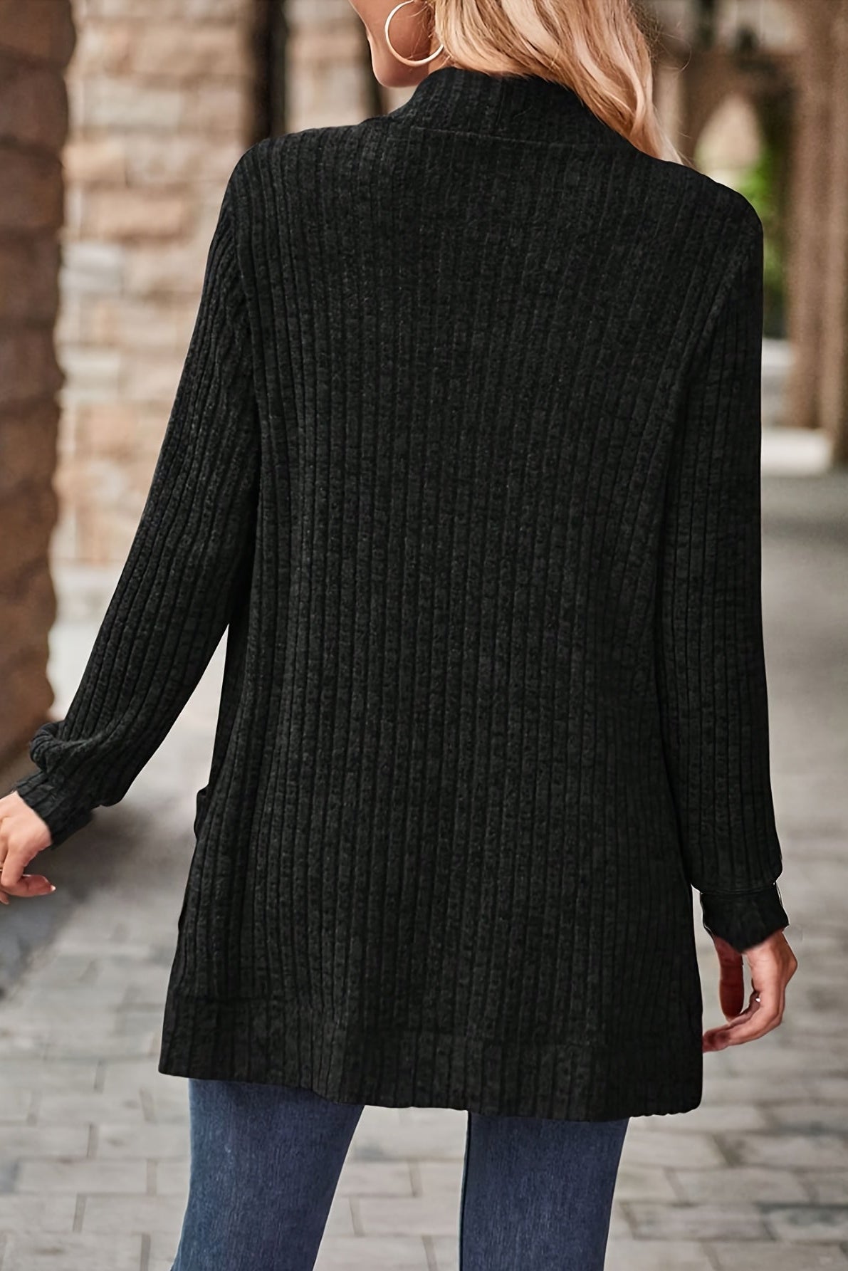 Erika | Cozy Long Cardigan with Open Front and Side Pockets