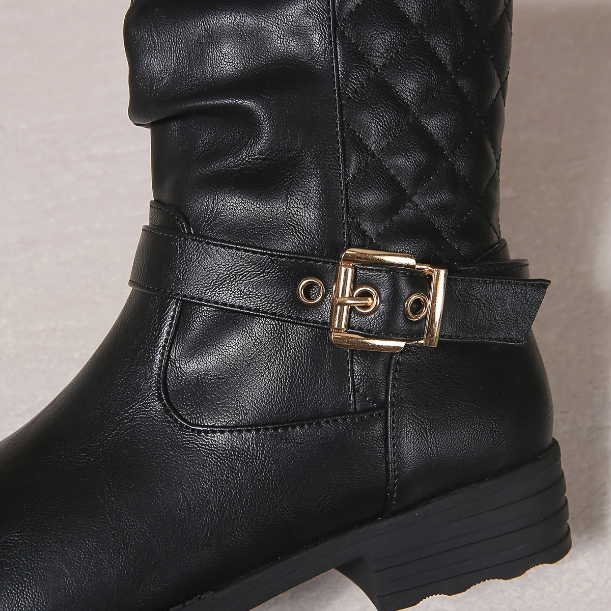 Elara | Women's Gathered Shaft Buckle Ankle Boots