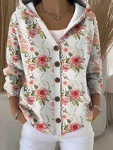 Marie | Colorful Patchwork Knit Cardigan with Hood