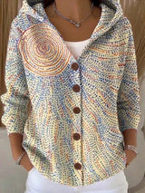 Marie | Colorful Patchwork Knit Cardigan with Hood