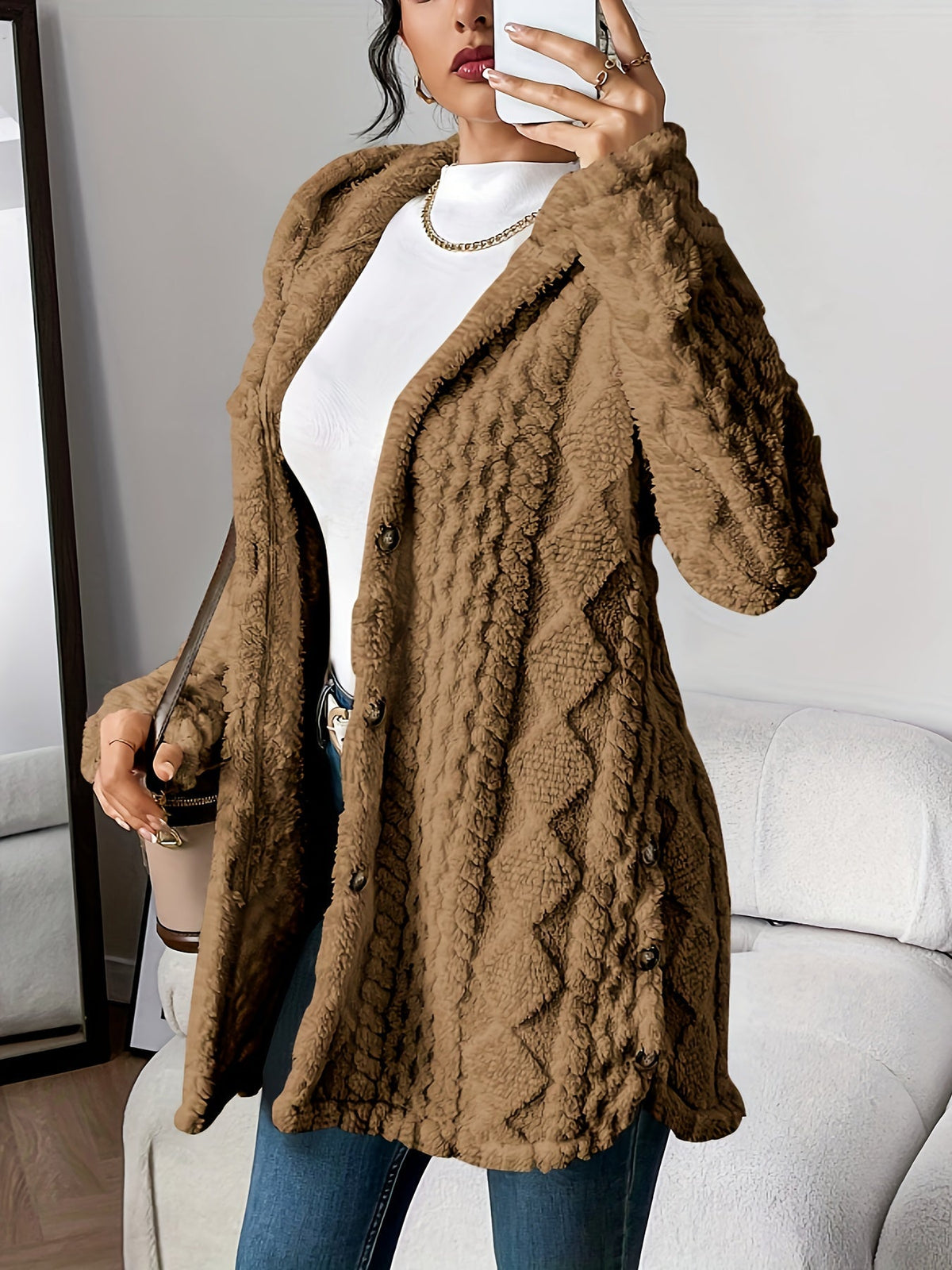 Nora | Cozy Cable-Knit Cardigan with Hood