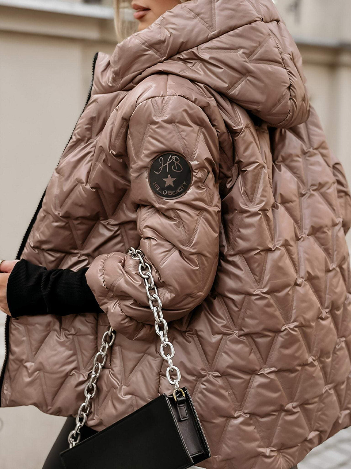 Avery | Women's Quilted Jacket with Hood & Textured Pattern