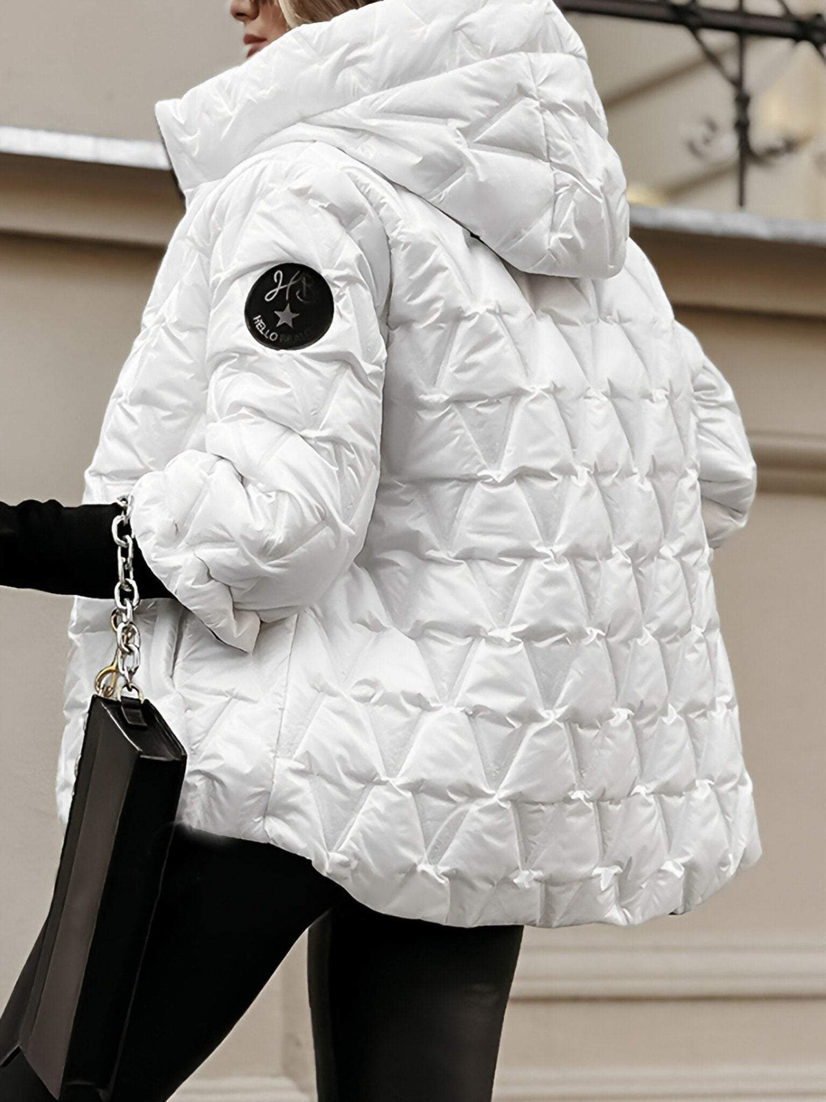Avery | Women's Quilted Jacket with Hood & Textured Pattern