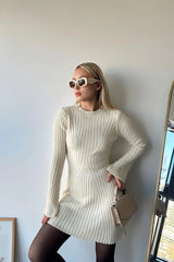 Kendra | Long Sleeve Rib Knit Mini Dress