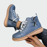 Selma | Orthopedic Leather Ankle Boots with Lace-Up Design