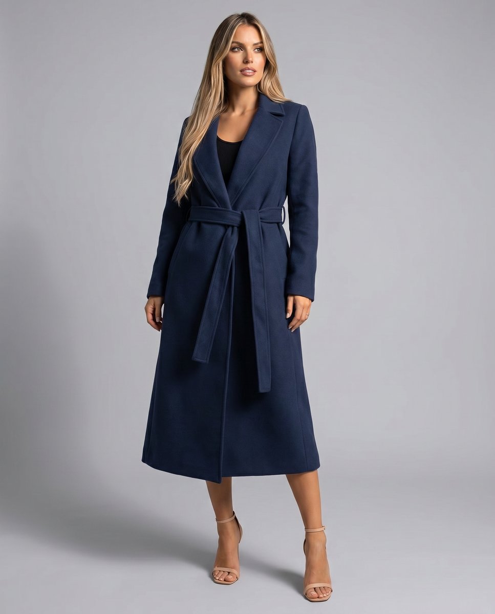 Isolde | Elegant Belted Wool-Blend Trench Coat