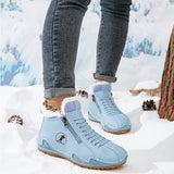 Leona | Lace-Up Faux Leather Winter Boots with Side Zipper