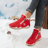 Leona | Lace-Up Faux Leather Winter Boots with Side Zipper