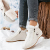 Leona | Lace-Up Faux Leather Winter Boots with Side Zipper