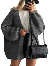 Elena | Oversized Knit Cardigan with Open Front