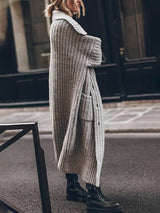 Marlene | Chunky-Knit Longline Cardigan with Shawl Collar