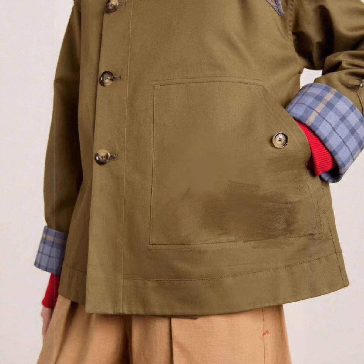 Harriet | Oversized Trench Coat with Checked Details