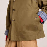 Harriet | Oversized Trench Coat with Checked Details