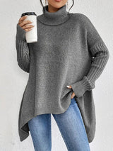 Greta | Oversized Turtleneck Sweater with High-Low Hem