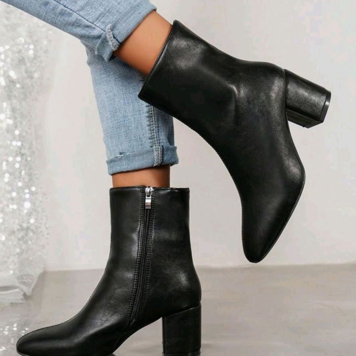 Annika | Pointed-Toe Ankle Boots with Block Heel