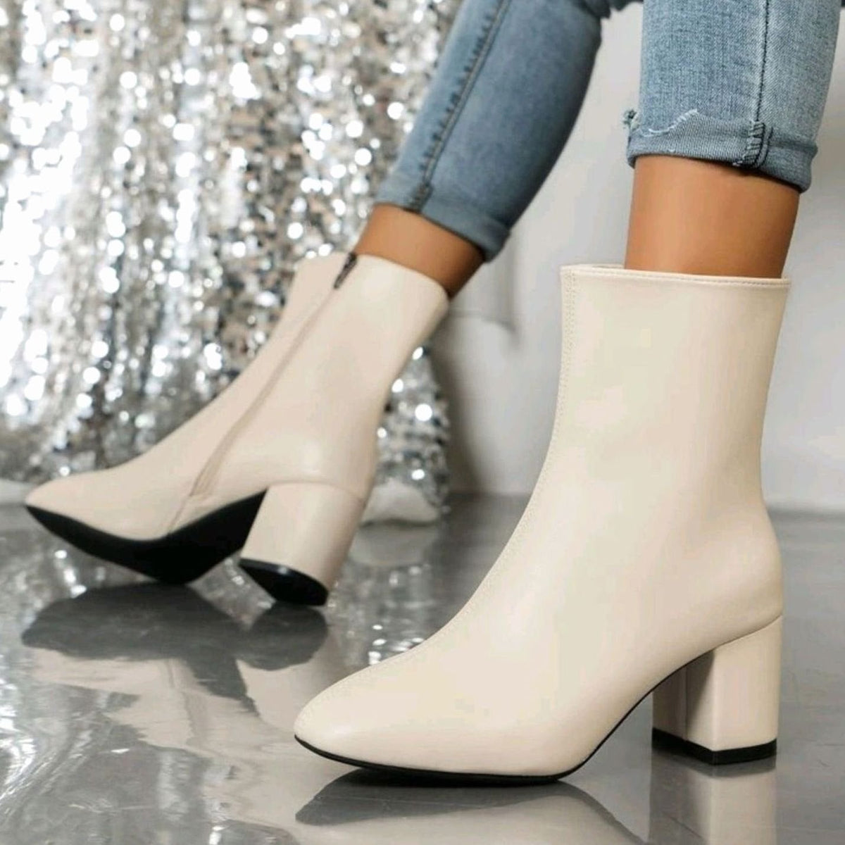 Annika | Pointed-Toe Ankle Boots with Block Heel