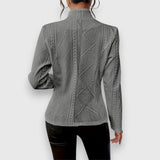 Maribel | Elegant Cable-Knit Cardigan with Stand-Up Collar
