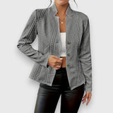 Maribel | Elegant Cable-Knit Cardigan with Stand-Up Collar