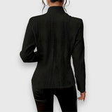 Maribel | Elegant Cable-Knit Cardigan with Stand-Up Collar