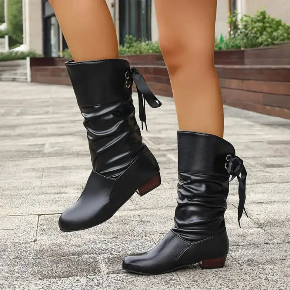 Oriana | Fashionable Lace-Up Ankle Boots with Buckle Detail