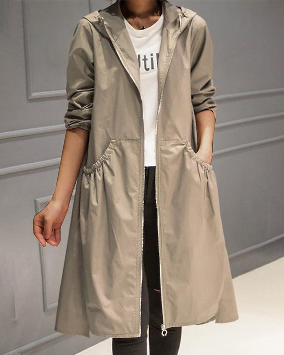 Marlene | Long Water-Resistant Hooded Coat