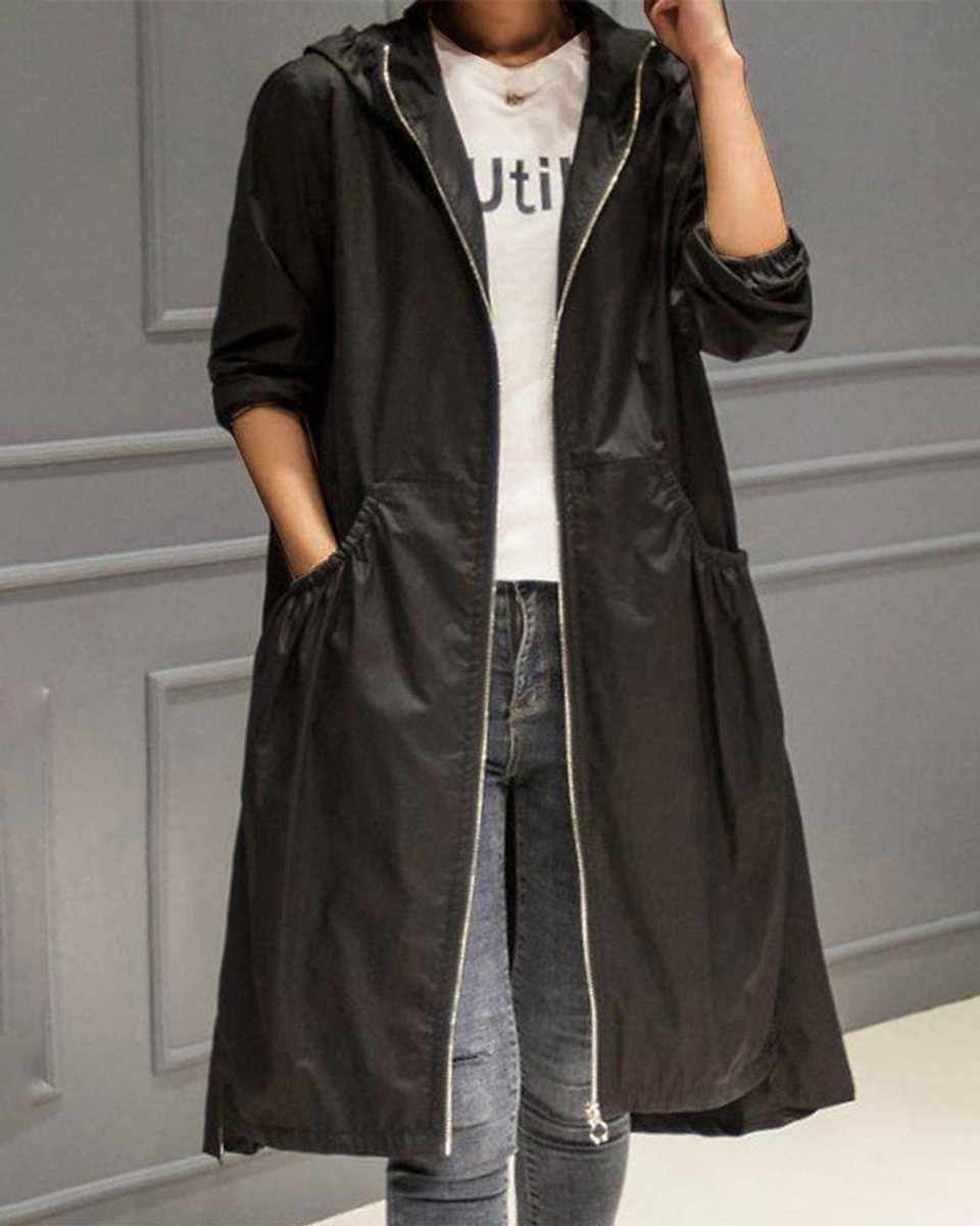 Marlene | Long Water-Resistant Hooded Coat
