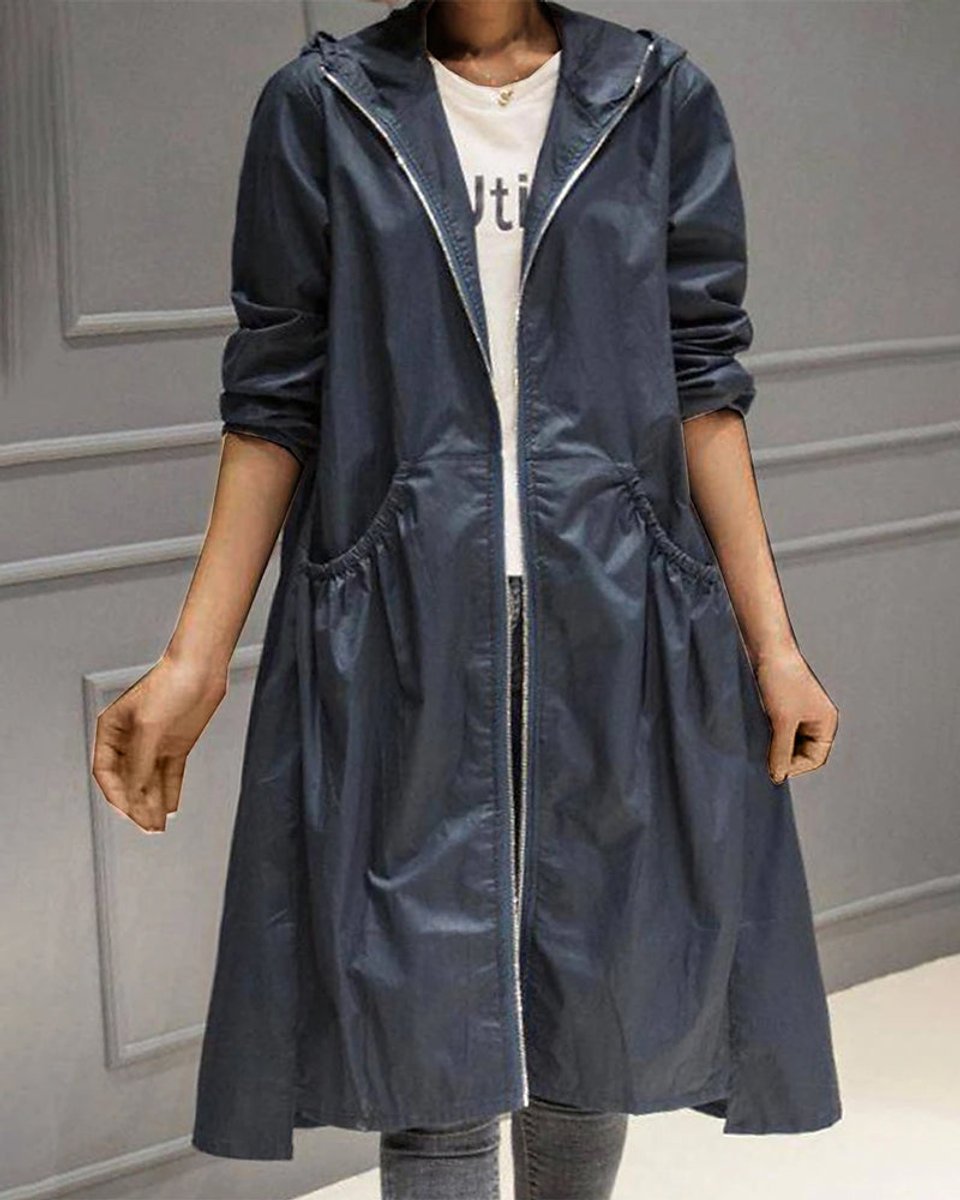 Marlene | Long Water-Resistant Hooded Coat